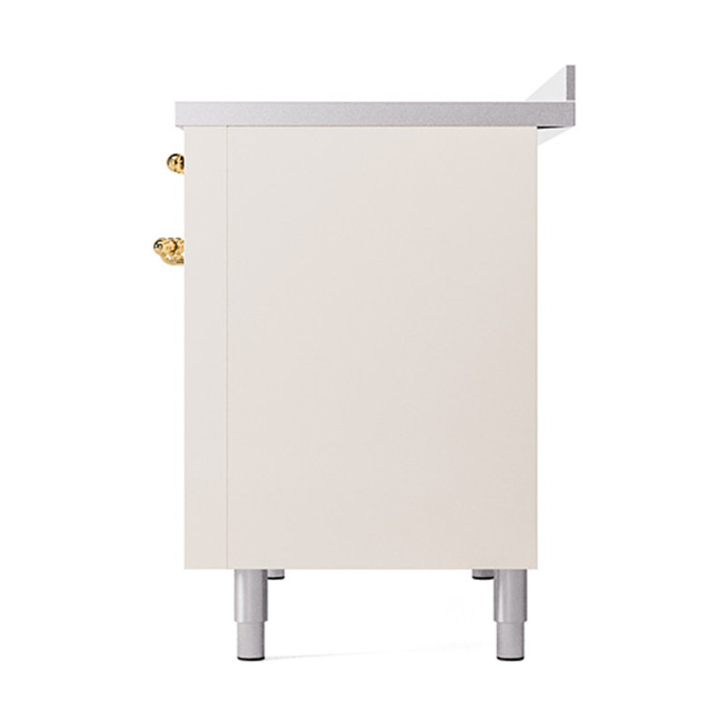 ILVE Nostalgie II Noblesse 48 po à induction, Blanc antique / laiton