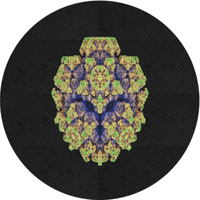 Tapis noir/vert/bleu