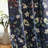 HLC.ME Florence Floral & Birds Patterned Window Back Tab Rod Pocket Curtains Bedroom - Light Blocking Darkening Window Panels, Set of 2 (Navy Blue, 52 W x 96 L)-115963530-115963525