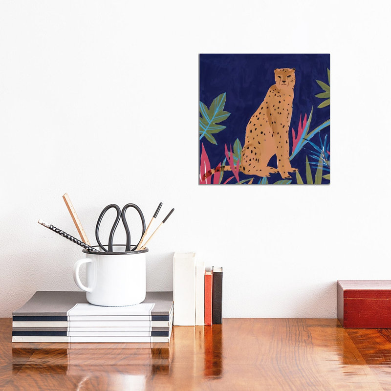 «Cheetah II» par Isabelle Z - impression d'art graphique, Pas de tapis, Toile tendue, H 12 po x l 12 po x P 0,75 po