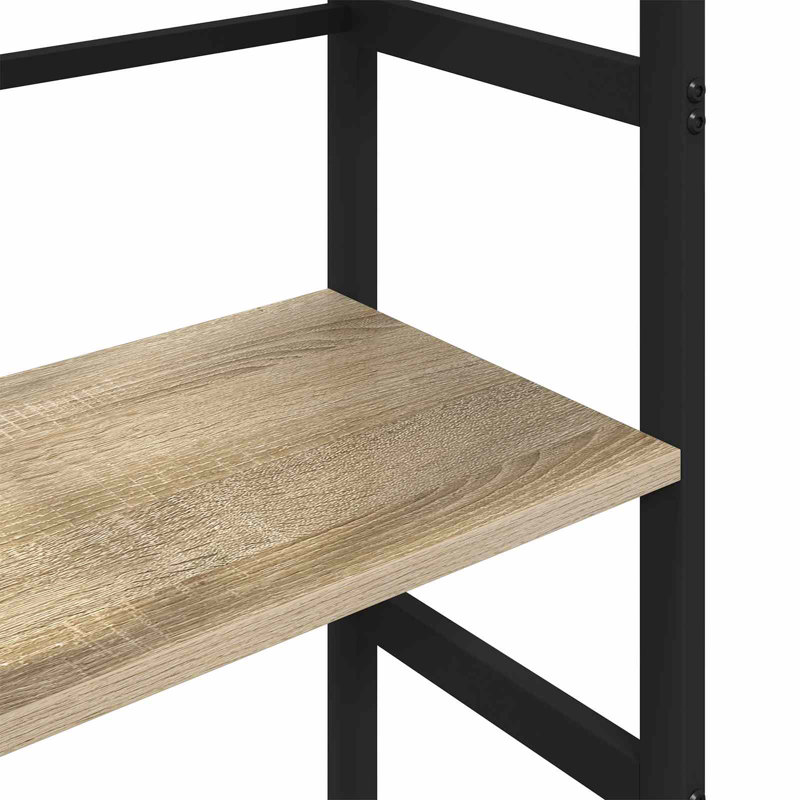 Steel Etagere Bookcase, Sonoma Oak, (2 Shelves) 81cm. H x 40cm. W x 29.5cm. D