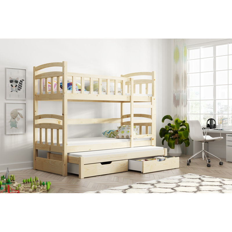 Helf Kids Bunk Bed and Mattress by Harriet Bee, Beech