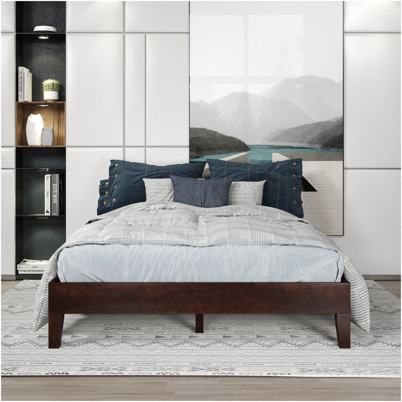Full Platform Bed Natural - Dark Brown, Full, Dark Brown