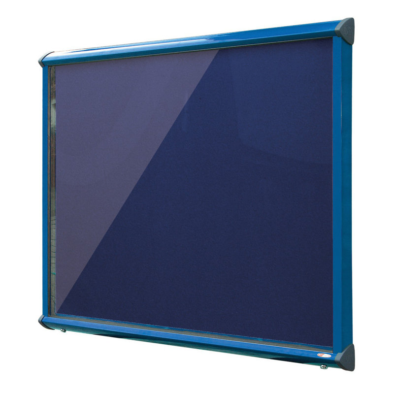 Exterior Wall Mounted Bulletin Board, 105cm H x 139.7cm W, Ink Navy, Blue