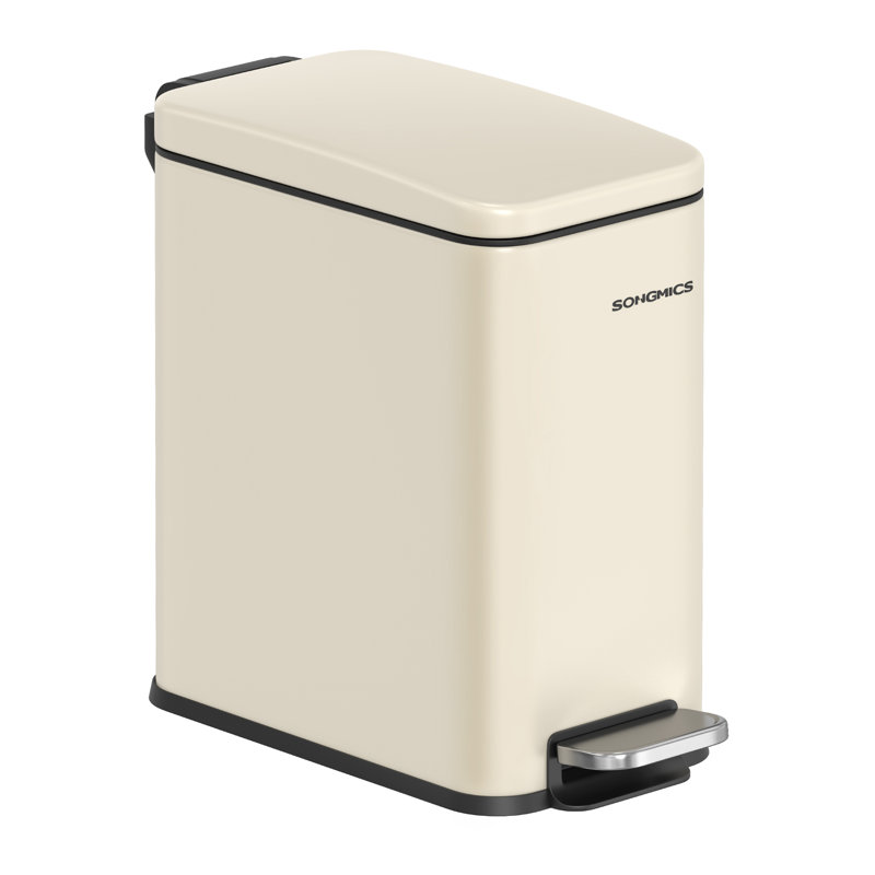 Saidah Metal Step On Kitchen Trash Can - 5L, Ivory
