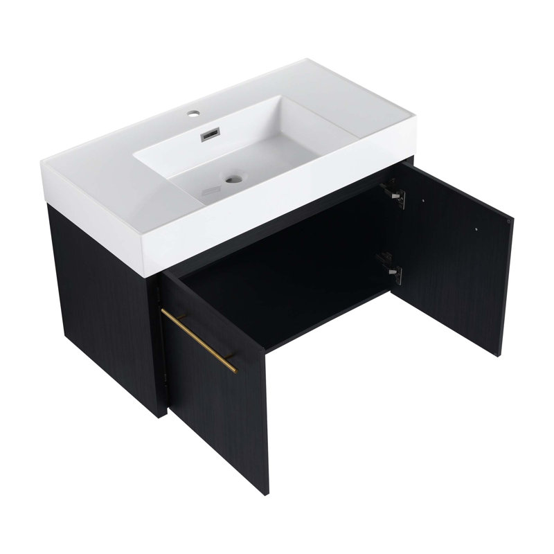 Meuble-lavabo mural 36 po avec lavabo en résine