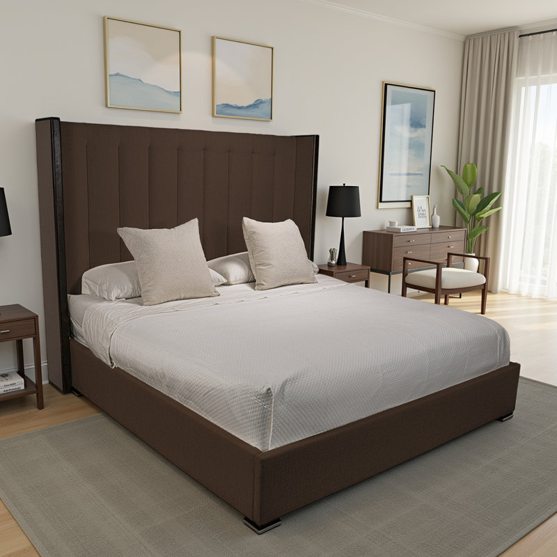 Elyse Channel Bed, Brown, King