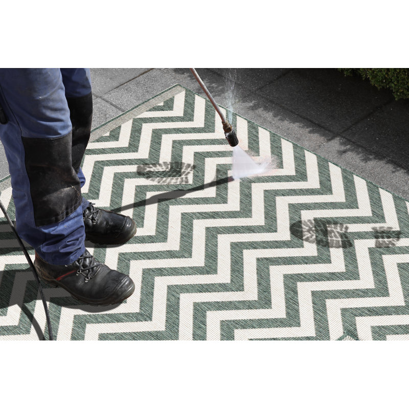 Palma flat-weave rug in green, Rectangle 200 x 290cm