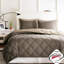 Édredon 3 m - rembourré, 2 taies décoratives, réversible, chaud, lavable à la machine, matelassé en diamant doux et confortable, chaud-119104534-119104535