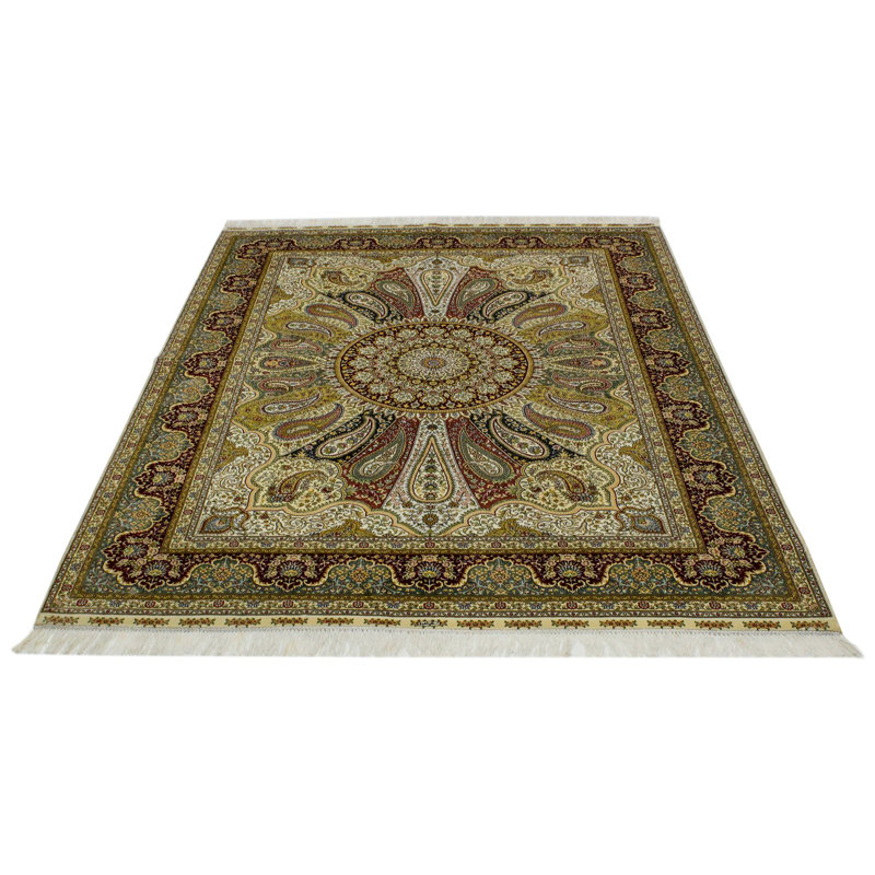 Tapis turc ivoire et rouge 5 x 7
