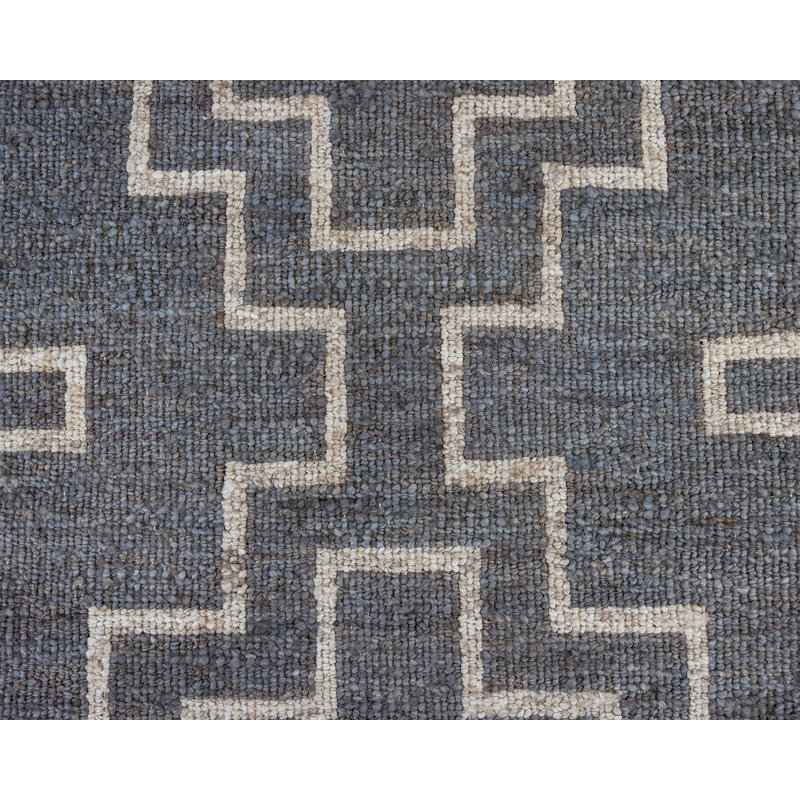 Wren Hand Knotted Jute / Sisal Geometric Area Rug, Rectangle 9' x 12'