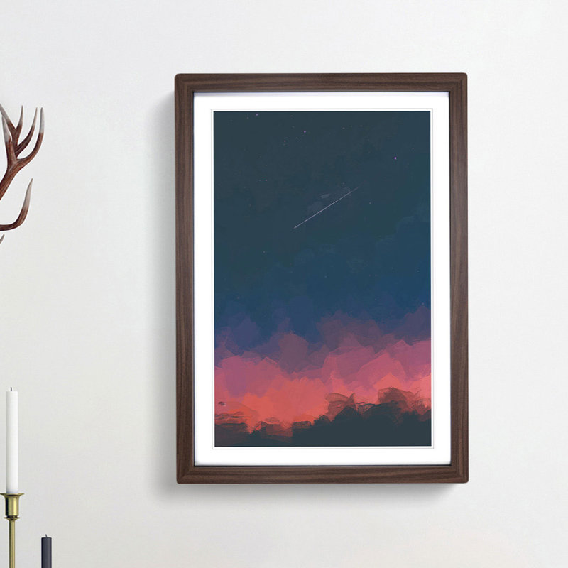 Shooting Star over Mexico in Abstract - Picture Frame Graphic Art Print, 91cm H x 60cm W x 2cm D, Walnut