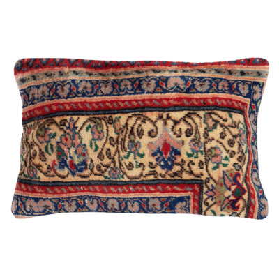 Housse de coussin rustique 13 po x 20 po. Coussin en laine fait à la main. Coussin décoratif de style bohémien. Coussin décoratif rétro