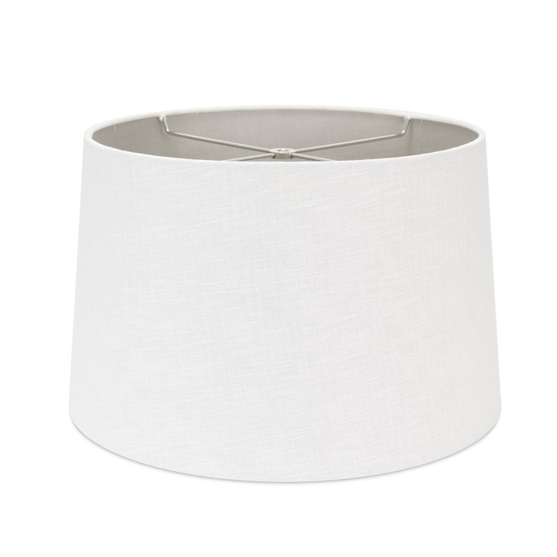Drum Lamp Shade, White/Silver