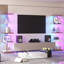 Freestanding Rotating Glass Display Cabinet with Motion Sensor Motion RGB Lights-64439786