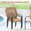 Chaises de patio rembourrées en rotin tissé