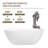 59" x 30" Freestanding Soaking Solid Surface Bathtub Stone Resin Bath Tub with Overflow and Pop-up Drain for Contemporary Bathroom, Matte White-98101958