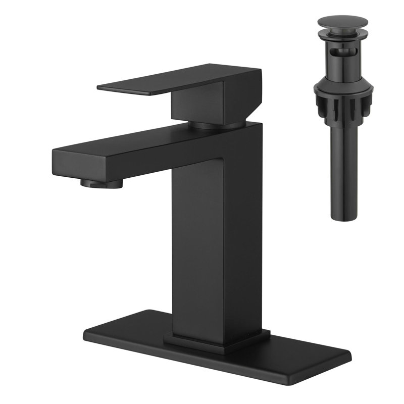 Single Handle Brass Bathroom Sink Faucet, Black