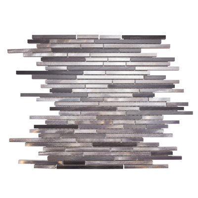 Victory 12" x 12" Metallic Sleek Linear Mosaic Wall Tile