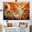 Abstrait café, flammes fluides - formes abstraites, ensemble d'art sur toile-107762373-107762372