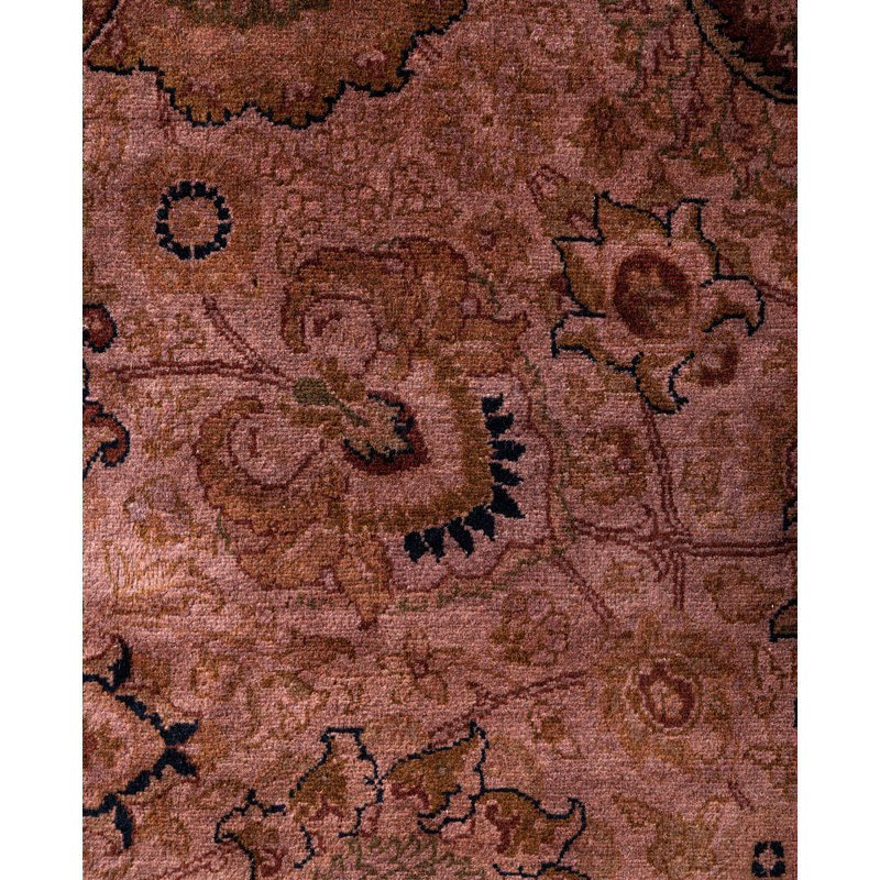 Overdyed Hand-Knotted Wool Modern-Contemporary Brown Area Rug 6' 1" x 6' 1"