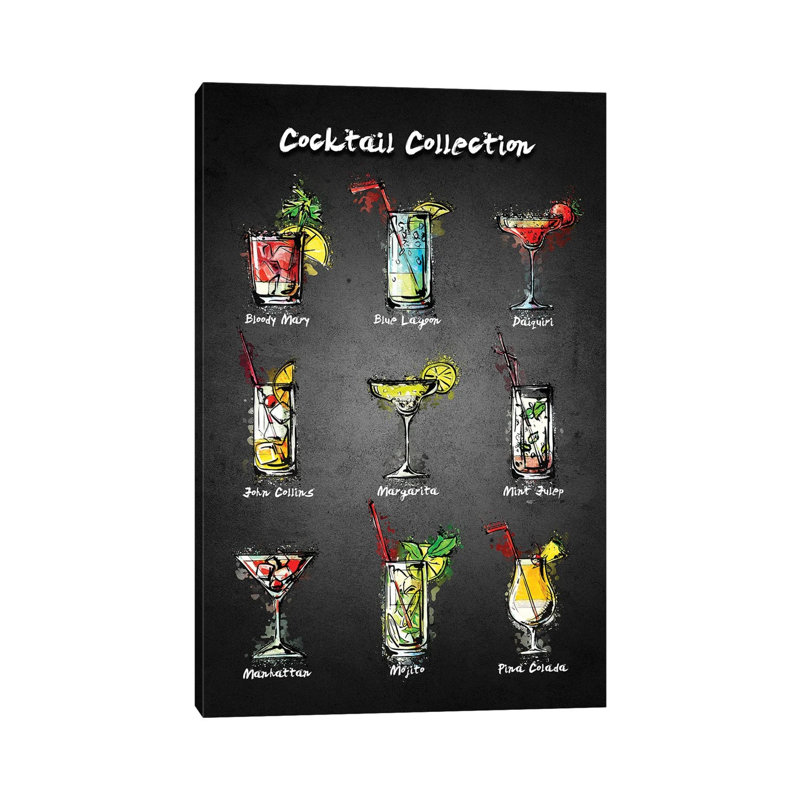 Cocktail Menu I by Gab Fernando - Wrapped Canvas Gallery-Wrapped Canvas Giclée, 101.6 cm H x 66.04 cm W x 1.91 cm D