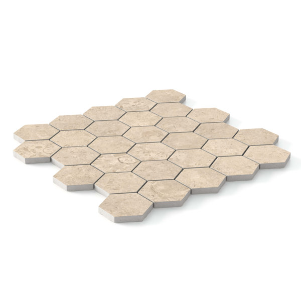 Fossil Stone Matte Hexagon Mosaic Wall & Floor Tile
