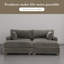 Canapé modulaire réversible en flanelle de fourrure de lapin 3 pièces-739848840-739848837
