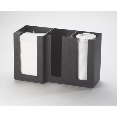 Classic 3-Section Countertop Cup, Lid, and Napkin Organizer