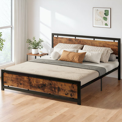 California King Bed Frames with Headboard and Strong Metal Support Frame, Easy Assembly, Noise-Free by 17 Stories