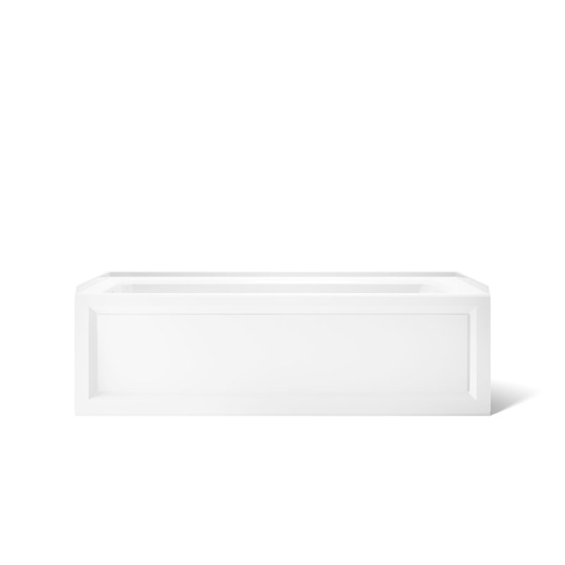 Archer 66" X 32" Alcove Bath with Bask Heated Surface, Integral Apron, Integral Flange, and Right-Hand Drain, White, Left