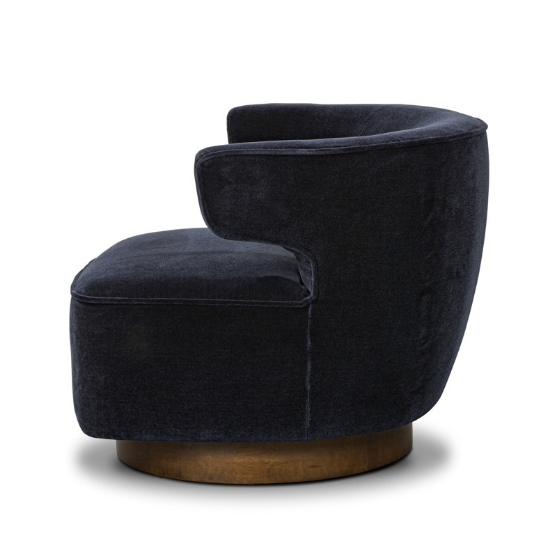 DOTTIE Swivel Barrel Chair, Blue 50% Viscose/50% Wool
