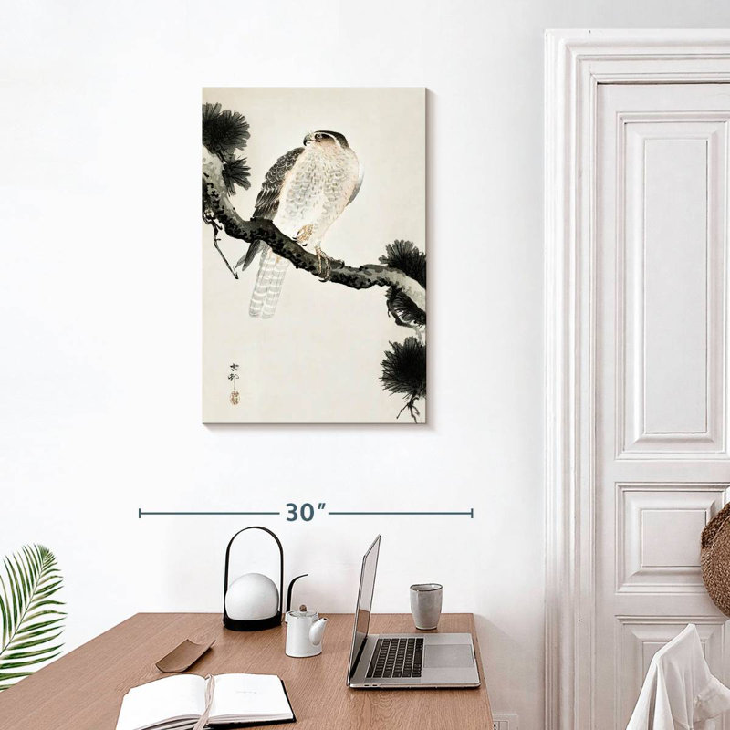 Brampt Hawk On Pine Branch, 30" H x 20" W