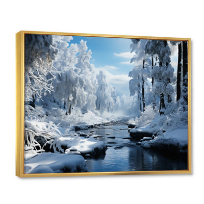 «White Winter Harmony I - Winter Landscape», reproduction d'art sur toile