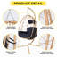 Fauteuil suspendu suspendu en osier avec support et coussin lavable pour patio-677086822