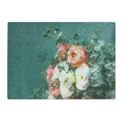 Tempered Glass Bouquet of Flowers Chopping Board