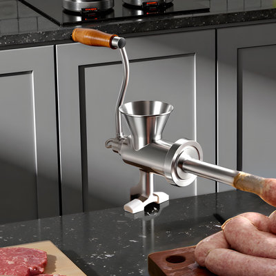 Manual Meat Grinder Mincer Sausage Stuffer Table Clamp 304 Stainless Steel