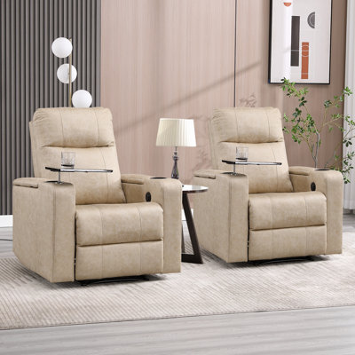 Ryat 33.1" W Faux Leather Power Recliner