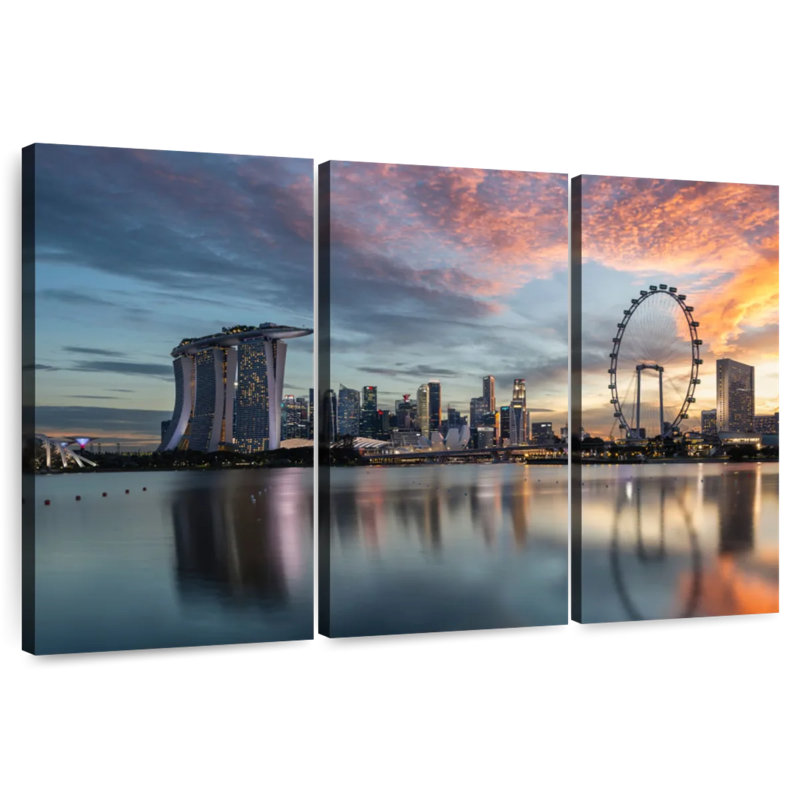 Sireci, singapour, au coucher du soleil, H 36 po x l 57 po