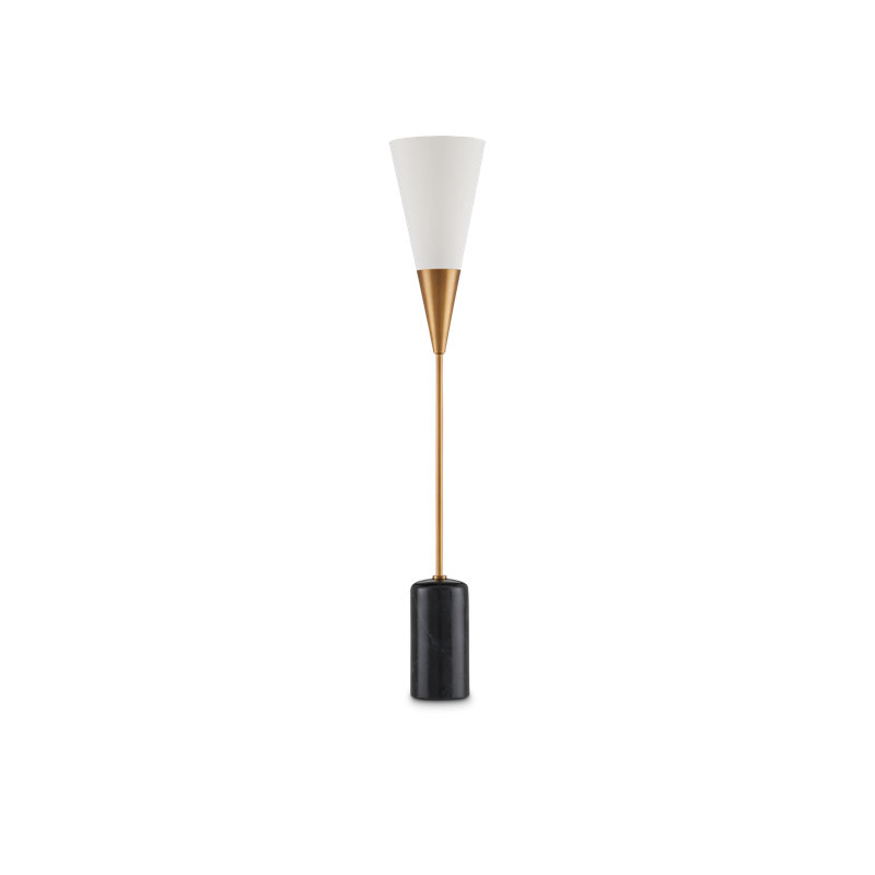 Martini Torchiere Table Lamp, Black Marble