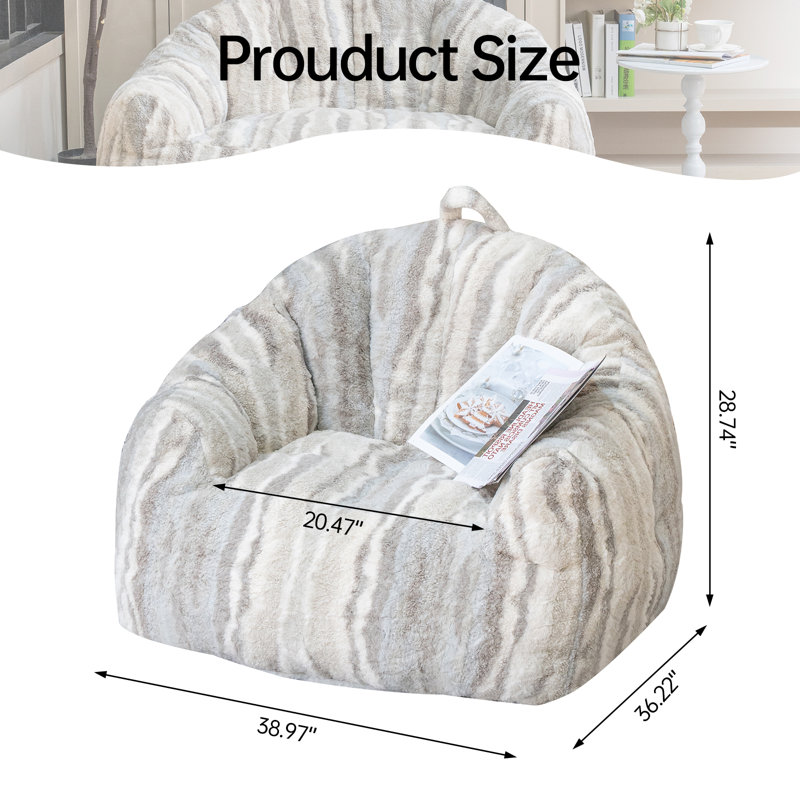 Fauteuil à billes à la main, fauteuil à billes pour adultes et enfants, grand fauteuil à billes en forme de coquillage avec rembourrage, canapé minimaliste en peluche, 44 po / 42 po / 33 po