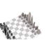 Stainless Steel SAN FRANCISCO Chess Set with Marble Hatch Board