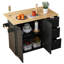 Buendia Kitchen Trolley with 3 Drawers and Storage Cupboards, Foldable Worktop-1588145306