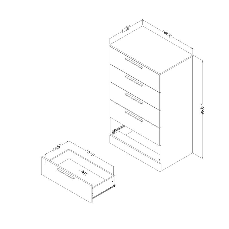 Step One Essential 5-Drawer Chest , Gray Oak/Not Sturdy