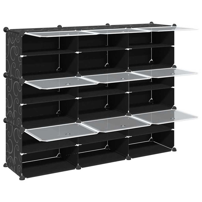 vidaXL Storage Cube Organizer Black Polypropylene 9 cubes Modular