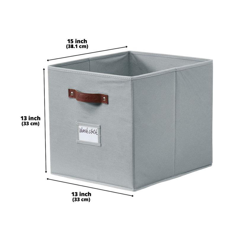 Ensemble de bacs de rangement en tissu, Gris