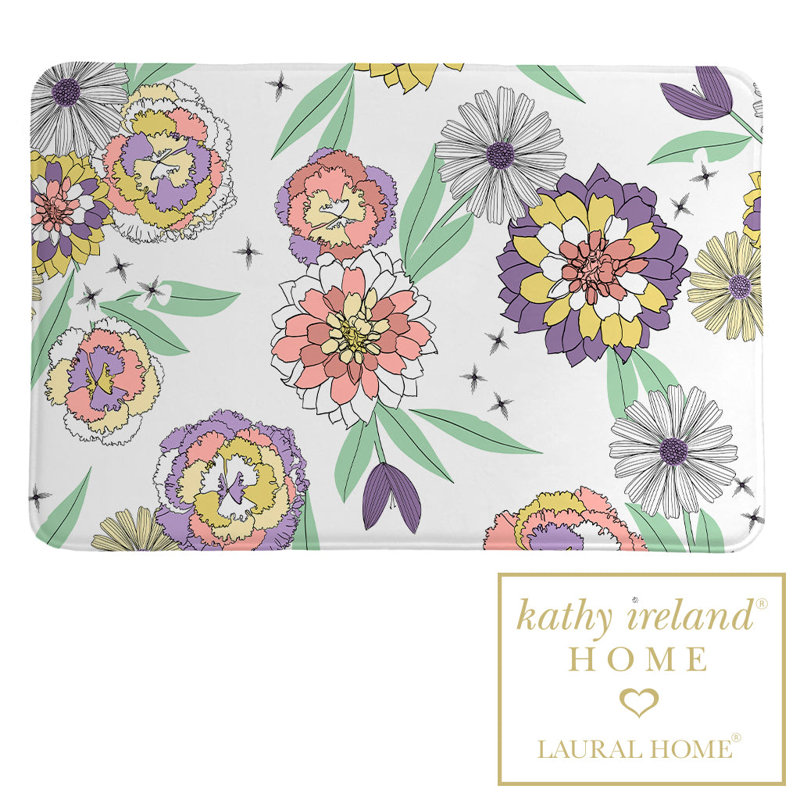 Tapis rétro en mousse viscoélastique 21 "x 34" kathy ireland, Blanc