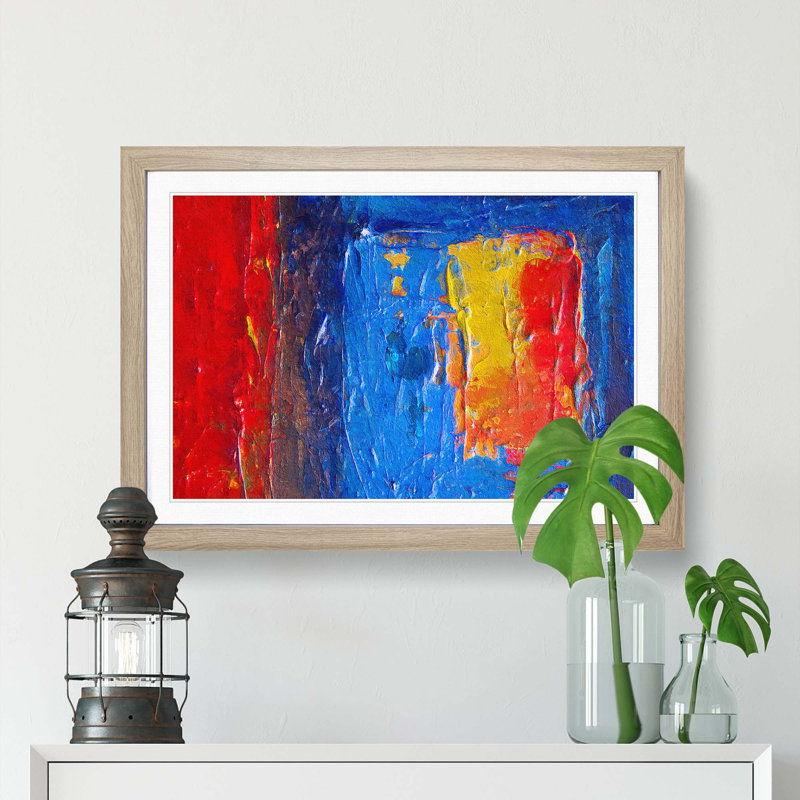 Abstract Vol.415 by S.Johnson - Single Picture Frame Painting, 33cm H x 45cm W x 2cm D, Oak Framed