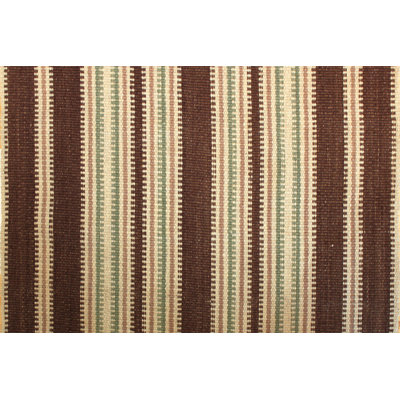 Tapis rayé en laine tissé à la main Camborne Cottage en brun / chocolat / céladon