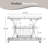 Plasencia Metal Rolling 3 Tiers Bar Cart with Wine Glass Storage and Handle-1780032420